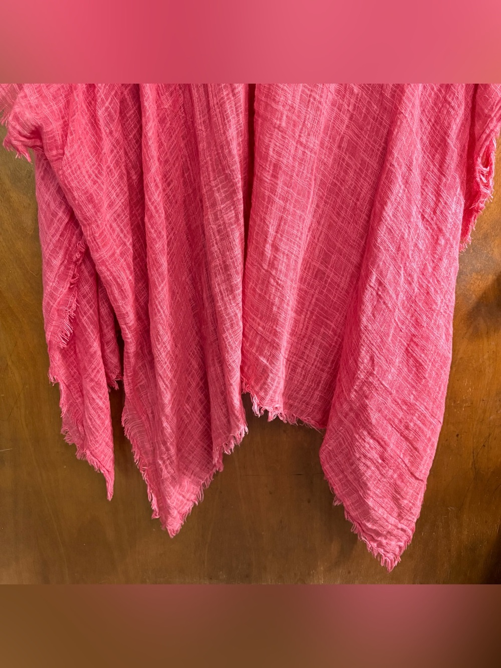 Vince Camuto Pink Textured Longline Shawl Kimono Wrap Jacket Boho Beachy Resort - Picture 6 of 10